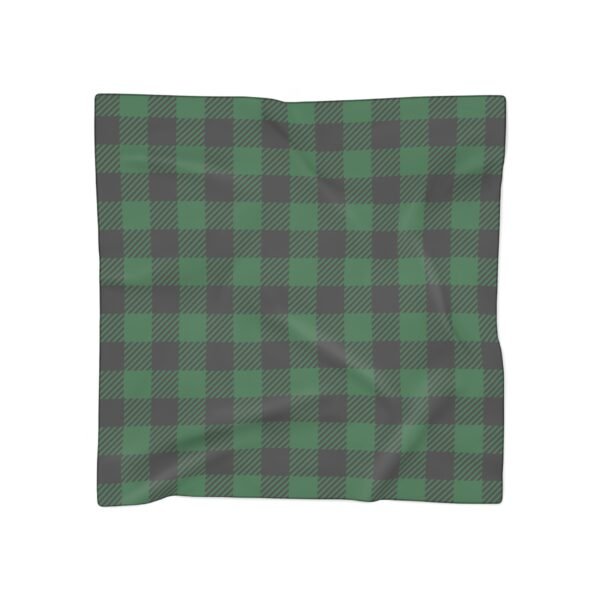 Green and Black plaid Poly Scarf - Image 2