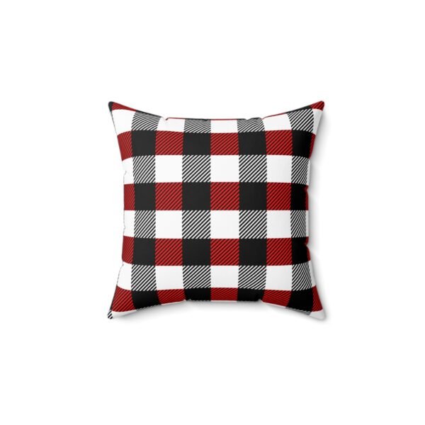 Black and white plaid deer Spun Polyester Square Pillow - Image 2