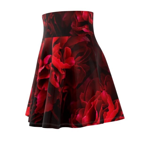 Red and Black Floral Skater Skirt - Women's Apparel, Fashion Clothing, Cute A-Line Mini Skirt, Casual Flare Skirt - Image 6