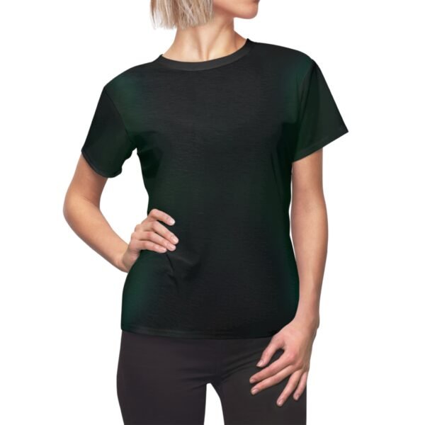 Gradient Women's Tee, Green and Black Ombre T-shirt for Her, Stylish Cut & Sew Top, Casual Summer Shirt, Trendy Custom Tee, Fashionable - Image 3