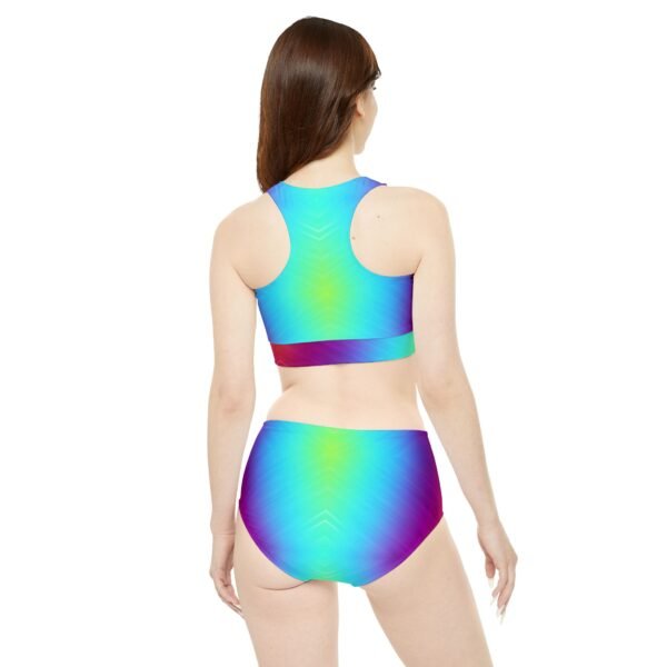 Sporty Bikini Set, Athletic Swimwear, Colorful Swimsuit, Gradient Bathing Suit, Beach Ready Bikini, Summer Pool Outfit - Image 4