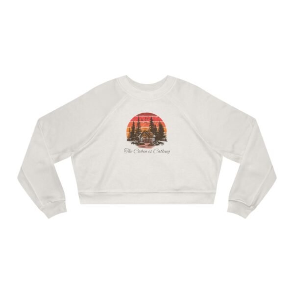 Women's The cabin is calling fall Cropped Fleece Pullover - Image 5