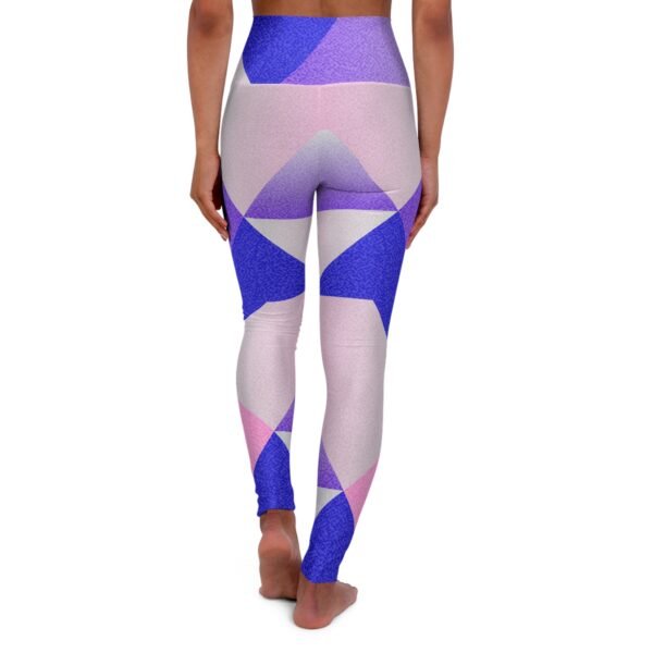 Yoga Leggings, Pink White Blue, Fun High Waisted Workout Pants, Exercise Tights, Fitness Apparel, Stretchy Pilates Bottoms - Image 2