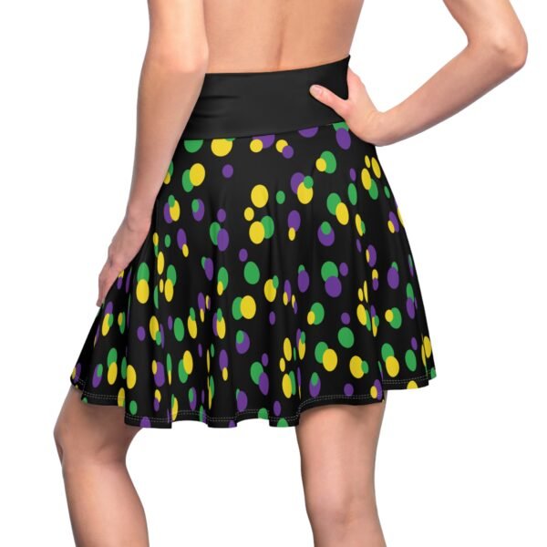 Polka Dot Women's Skater Skirt, Mardi Gras Costume, Cute Flare Mini Skirt, Party Fashion Apparel, Dance Outfit, Carnival Attire - Image 6