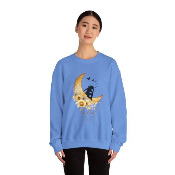 Moon Goddess Crewneck Sweatshirt, Lunar Woman on Moon Jumper, Celestial Space Sweater, Night Sky Pullover, Boho Moon Phase Top - Image 17