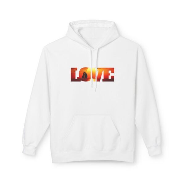 Hoodie, Love Frame Sunset Sailing Graphic, Gifts for Nature Lovers, Cozy Sweatshirt, Nautical Apparel, Beachwear, Unisex Outerwear - Image 5