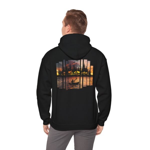 Sunset Canoeing Hoodie, Lake Sunset Sweatshirt, Outdoor Adventure Hooded Jumper, Nature Lover Gift, Serene Lake Hoodie, Unisex Outdoor - Image 16