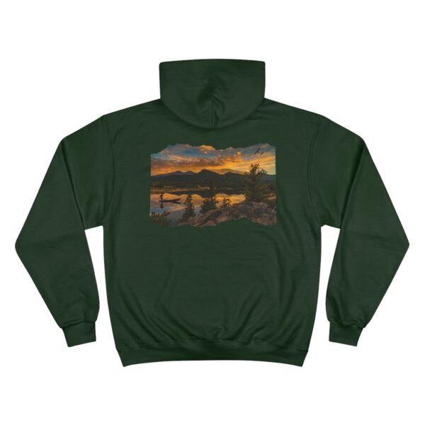 Mountain Sunset Champion Hoodie, Fishing Outdoor Adventure Sweatshirt, Nature Lover Gift, Camping Clothing, Cozy Pullover Hoodie - Image 18