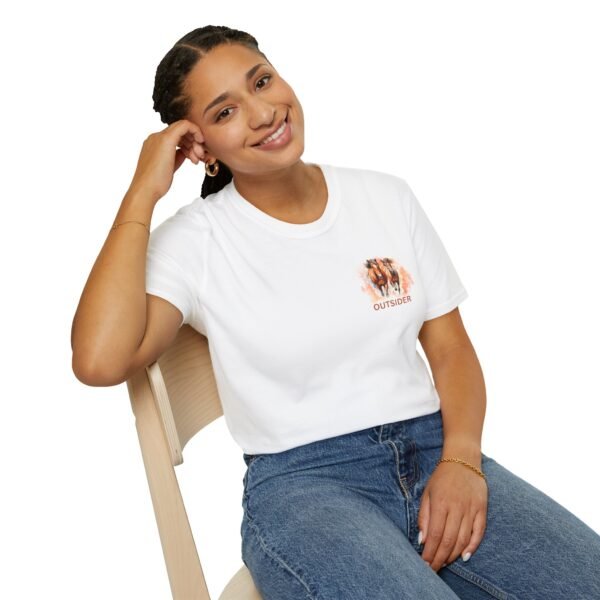 Outsider horse lover unisex Softstyle T-Shirt - Image 4