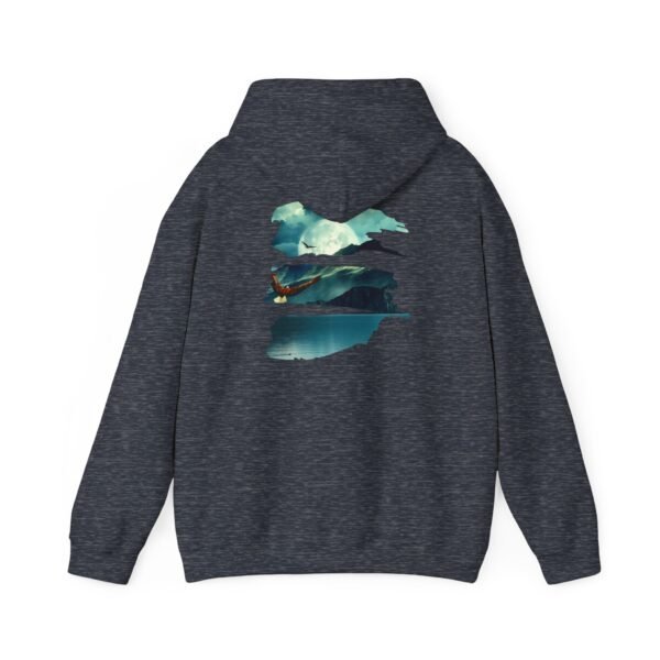 Eagle Moon Mountain Hoodie, Nature Lover Gift, Outdoor Adventure Sweatshirt, Wilderness Graphic Jumper, Animal Lover Pullover, Night Sky - Image 31