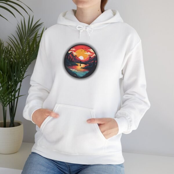 Colorful lake fishing Unisex Hooded Sweatshirt - Image 6