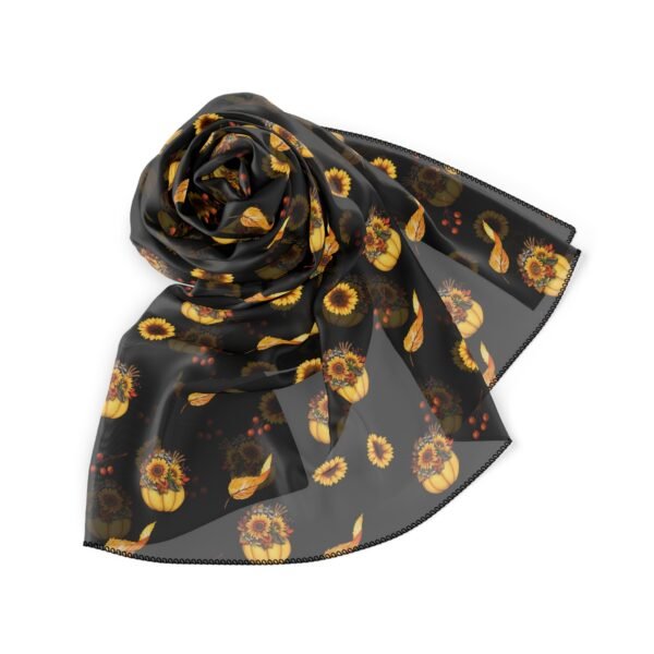 fall sunflowers and pumpkins Poly Scarf - Image 3