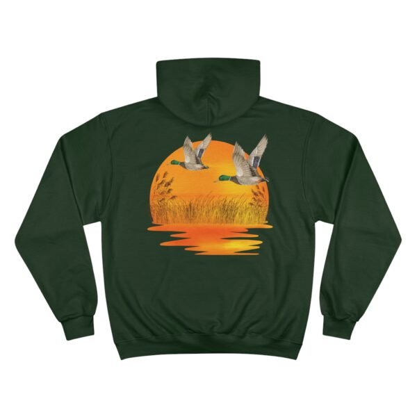 Outdoor Champion Hoodie - Ducks Flying Over Sunset Design for Wildlife and Outdoor Lovers - Image 14