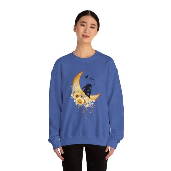 Moon Goddess Crewneck Sweatshirt, Lunar Woman on Moon Jumper, Celestial Space Sweater, Night Sky Pullover, Boho Moon Phase Top - Image 21