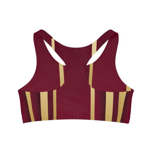 Burgundy and Gold Seamless Sports Bra, Workout Bra, Athletic Top, Gym Wear, Fitness Clothing, Sports Bra for Women - Image 3