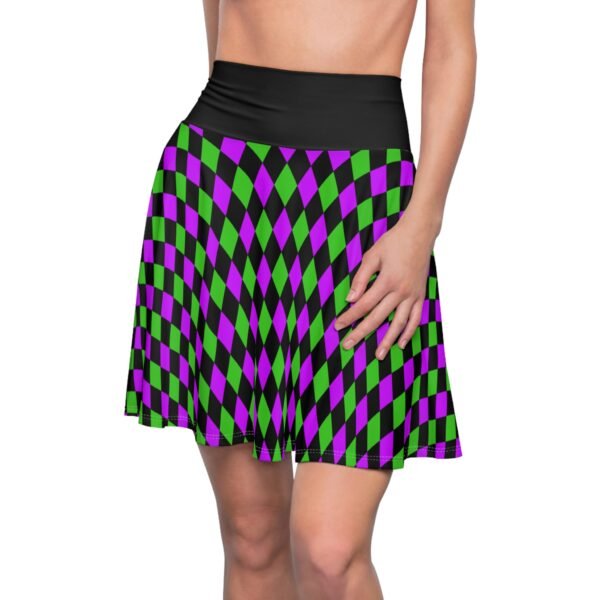 Mardi Gras Skater Skirt, Fun Carnival Pattern Circle Mini Skirt, Women's Apparel, Party Outfit, Festive Fashion Wear - Image 4