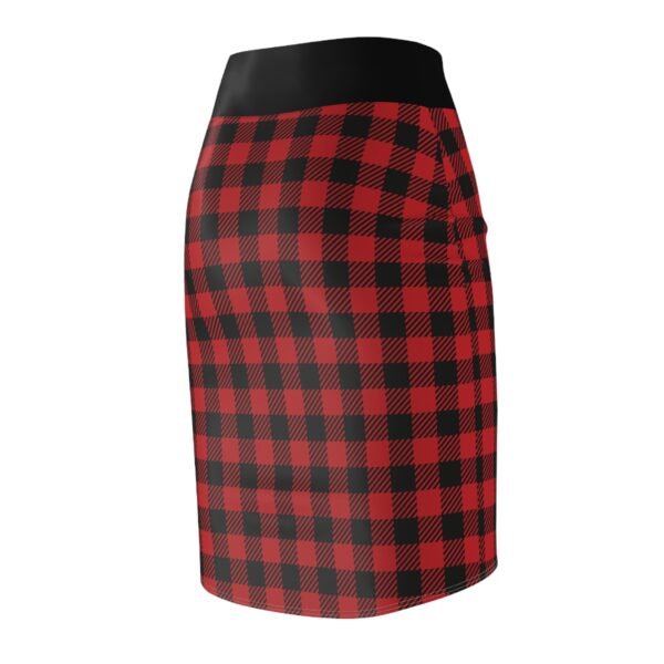 Women's black and red Plaid Pencil Skirt - Image 4