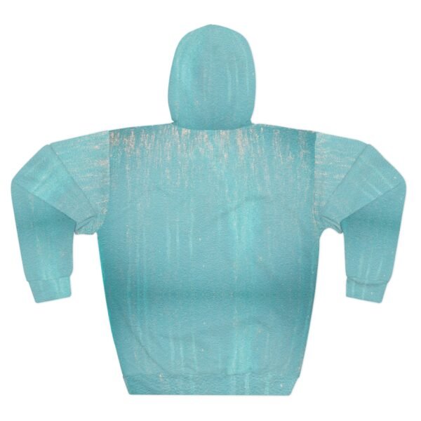 Blue and White Streaked Unisex Hoodie - Comfy Pullover Sweatshirt, Trendy Jumper, Fashionable Outerwear, Cool Sweater for Men and Women, - Image 8