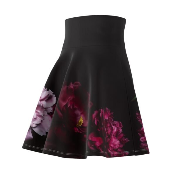 Floral Skater Skirt, Dark Colored Women's Skirt, Flowy A-Line Skirt, Trendy Fashion, Casual Wear - Image 6