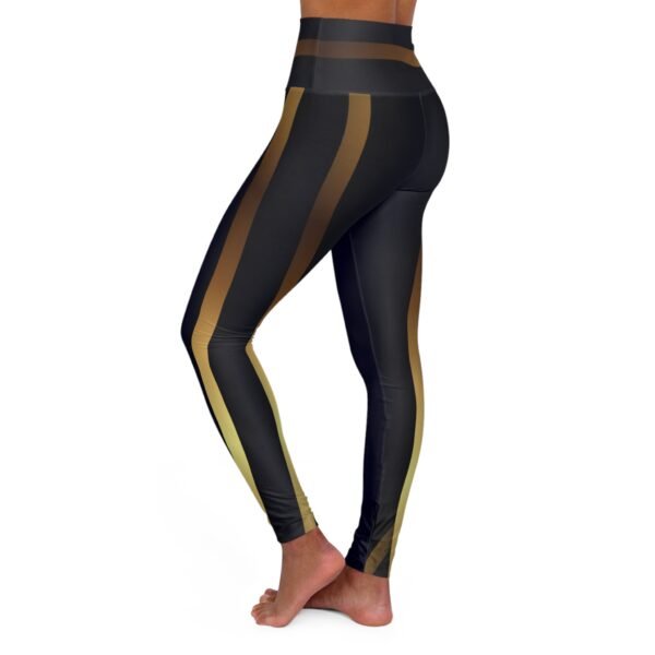 Navy and Gold Yoga Leggings, Workout Leggings, Athletic Pants, Fitness Tights, Stretchy Leggings for Women - Image 3