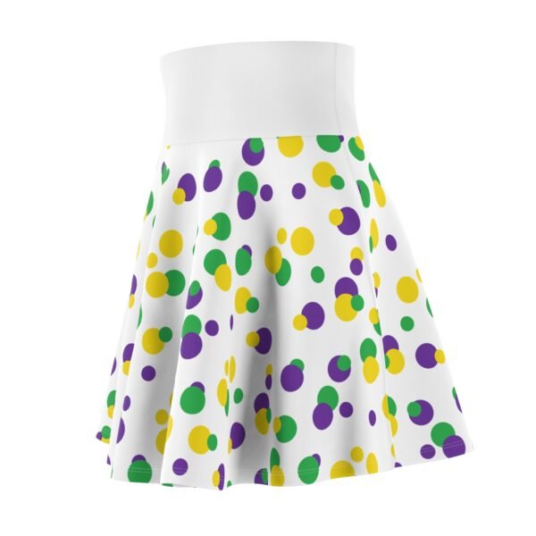 Mardi Gras Polka Dot Skater Skirt, Women's Carnival Fashion, Fun Flared Mini Skirt, Dance Party Outfit, Festival Clothing - Image 6