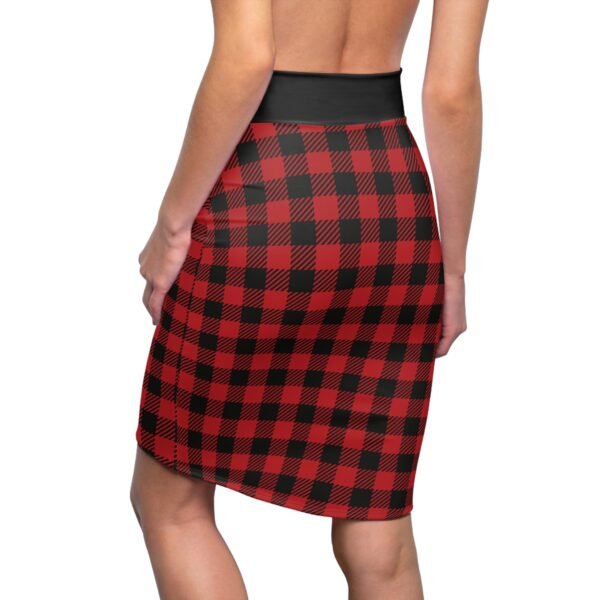 Women's black and red Plaid Pencil Skirt - Image 2