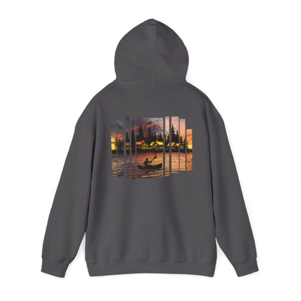 Sunset Canoeing Hoodie, Lake Sunset Sweatshirt, Outdoor Adventure Hooded Jumper, Nature Lover Gift, Serene Lake Hoodie, Unisex Outdoor - Image 33