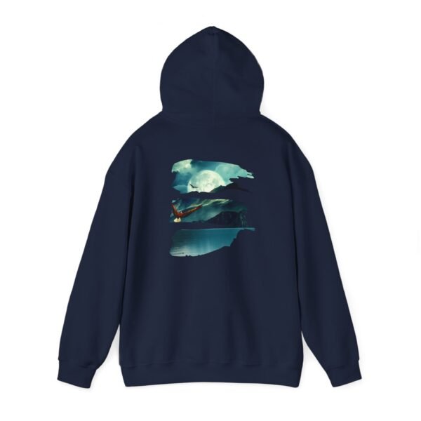 Eagle Moon Mountain Hoodie, Nature Lover Gift, Outdoor Adventure Sweatshirt, Wilderness Graphic Jumper, Animal Lover Pullover, Night Sky - Image 40