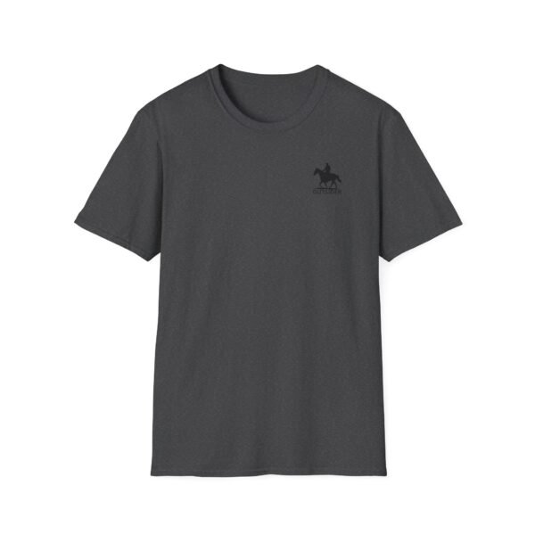 Men's horse riding into sunset Softstyle T-Shirt - Image 31