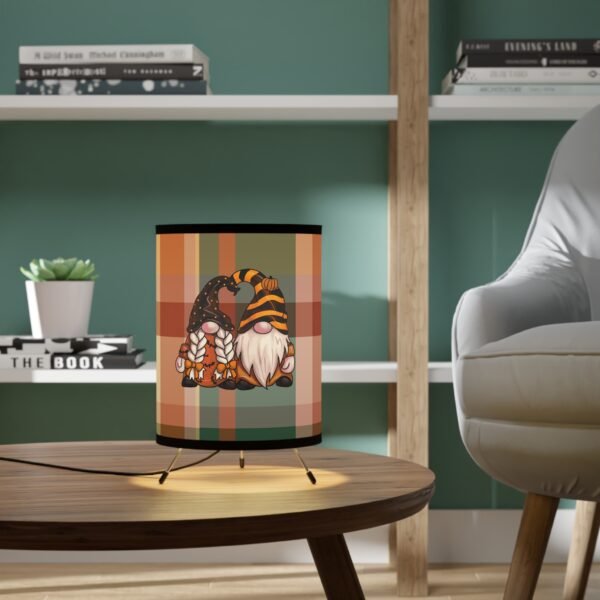 fall gnomes Tripod Lamp with High-Res Printed Shade, USCA plug