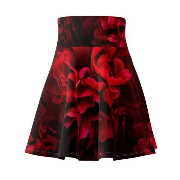 Red and Black Floral Skater Skirt - Women's Apparel, Fashion Clothing, Cute A-Line Mini Skirt, Casual Flare Skirt - Image 5