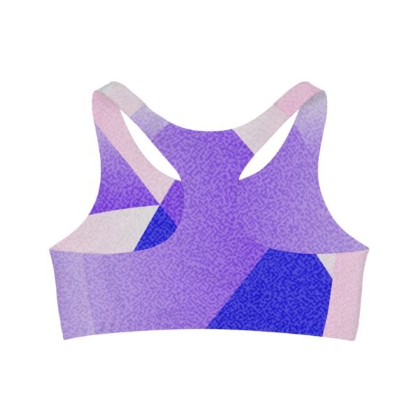 Colorful Seamless Sports Bra for Active Women, Fitness Yoga Gym Athletic Wear, Workout Racerback Top, Cute Pink Blue White Bralette, - Image 3