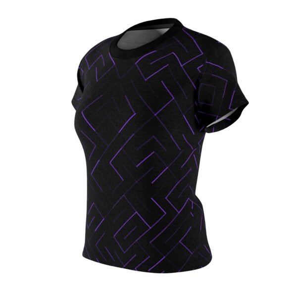 Black and Purple Women's Tee, Graphic Cut and Sew Shirt, Unique Ladies Top, Trendy Casual Wear, Stylish Feminine T-Shirt - Image 5