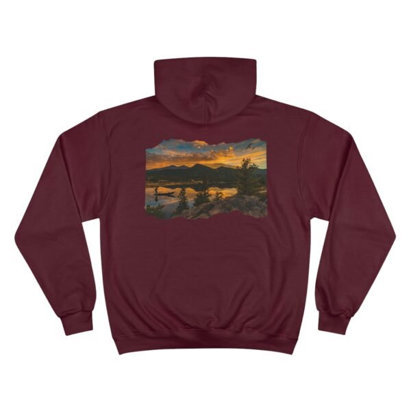 Mountain Sunset Champion Hoodie, Fishing Outdoor Adventure Sweatshirt, Nature Lover Gift, Camping Clothing, Cozy Pullover Hoodie - Image 22