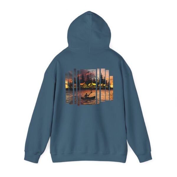 Sunset Canoeing Hoodie, Lake Sunset Sweatshirt, Outdoor Adventure Hooded Jumper, Nature Lover Gift, Serene Lake Hoodie, Unisex Outdoor - Image 29