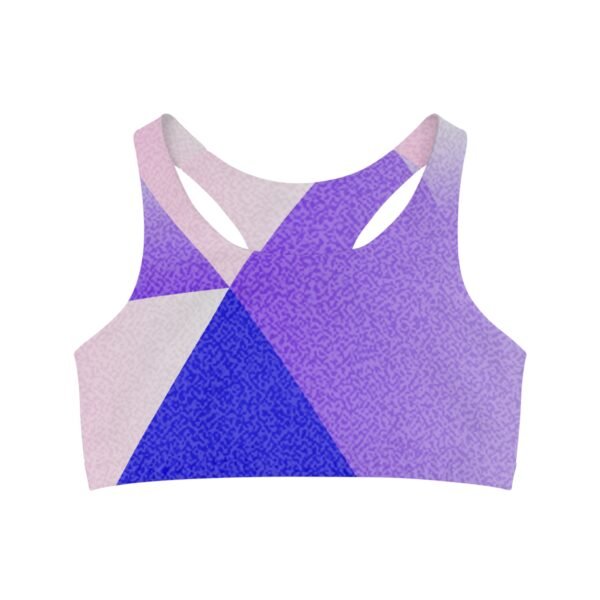 Colorful Seamless Sports Bra for Active Women, Fitness Yoga Gym Athletic Wear, Workout Racerback Top, Cute Pink Blue White Bralette, - Image 2