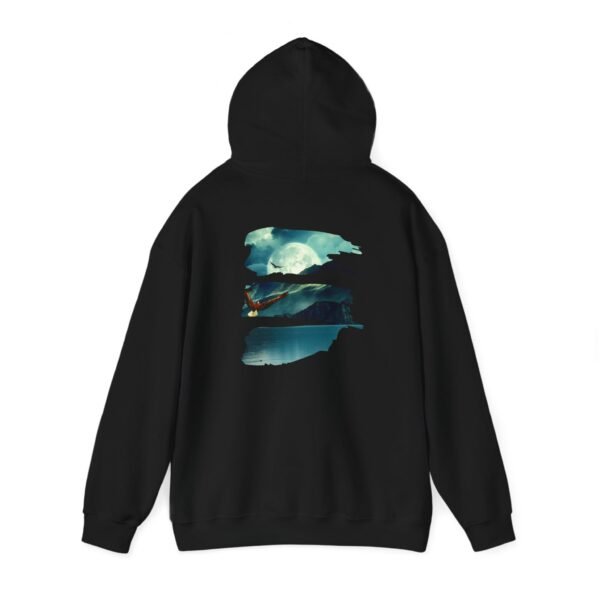 Eagle Moon Mountain Hoodie, Nature Lover Gift, Outdoor Adventure Sweatshirt, Wilderness Graphic Jumper, Animal Lover Pullover, Night Sky - Image 14