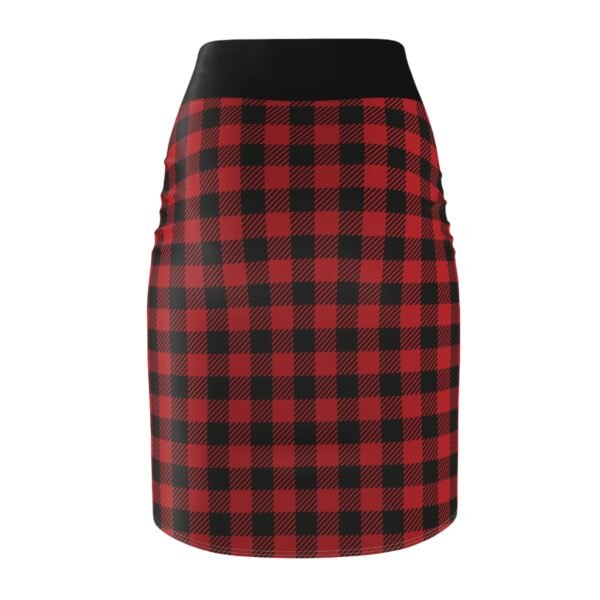 Women's black and red Plaid Pencil Skirt - Image 6