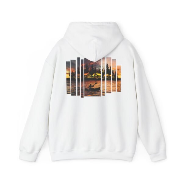 Sunset Canoeing Hoodie, Lake Sunset Sweatshirt, Outdoor Adventure Hooded Jumper, Nature Lover Gift, Serene Lake Hoodie, Unisex Outdoor - Image 9