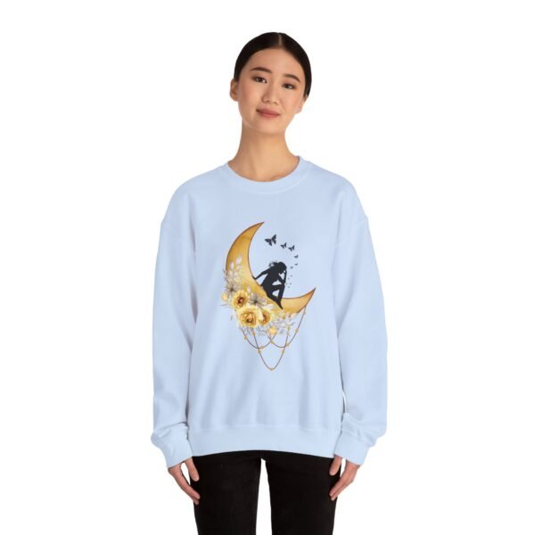 Moon Goddess Crewneck Sweatshirt, Lunar Woman on Moon Jumper, Celestial Space Sweater, Night Sky Pullover, Boho Moon Phase Top - Image 13