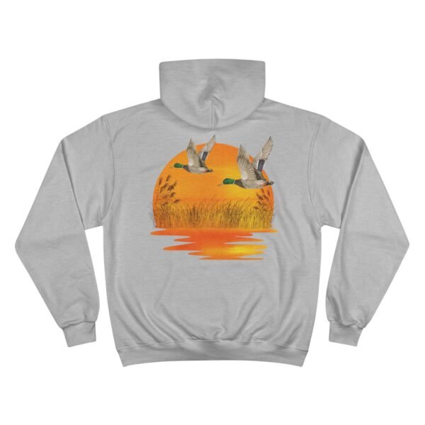 Outdoor Champion Hoodie - Ducks Flying Over Sunset Design for Wildlife and Outdoor Lovers - Image 10