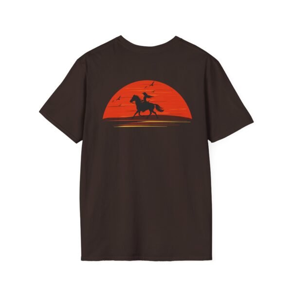 Women's horse riding into the sunset Softstyle T-Shirt - Image 7