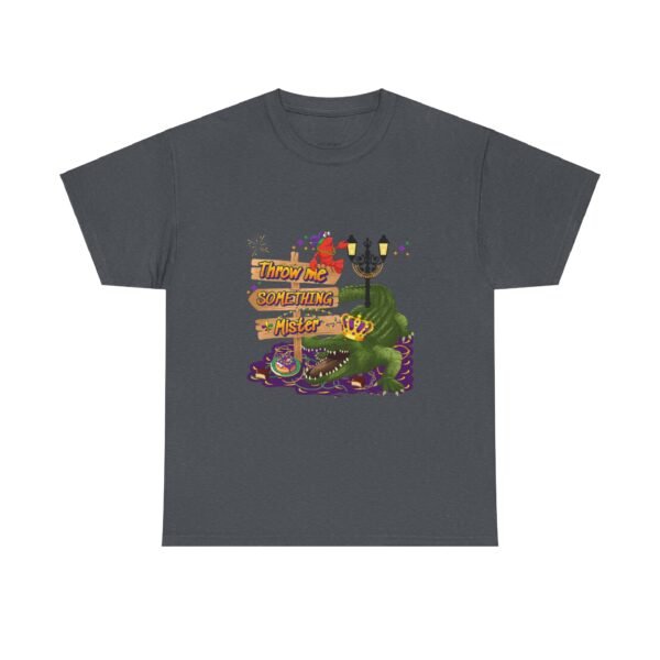 Mardi Gras T-Shirt, Throw Me Something Mister, Louisiana Party Costume Top, Unisex Heavy Cotton Tee Shirt, Gift - Image 37