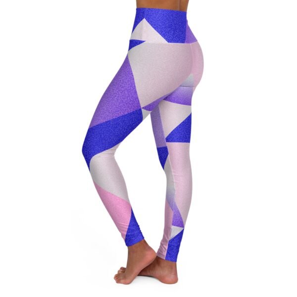 Yoga Leggings, Pink White Blue, Fun High Waisted Workout Pants, Exercise Tights, Fitness Apparel, Stretchy Pilates Bottoms - Image 3