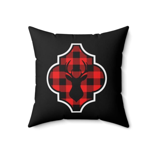 Black and white plaid deer Spun Polyester Square Pillow - Image 7