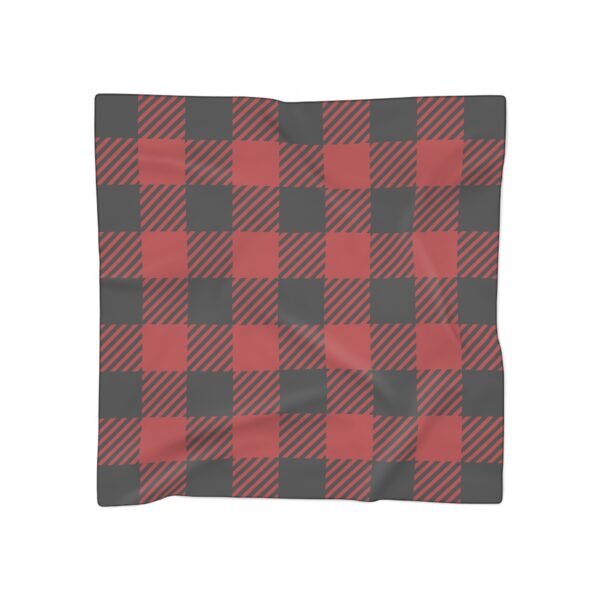 Red and Black plaid Poly Scarf - Image 10