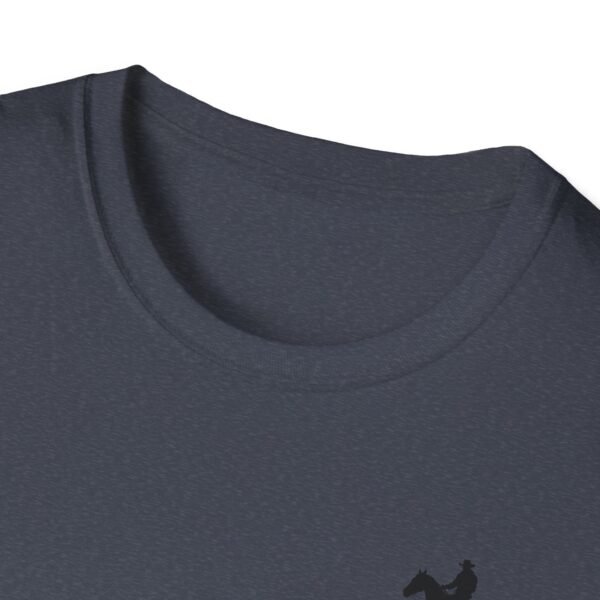 Men's horse riding into sunset Softstyle T-Shirt - Image 2