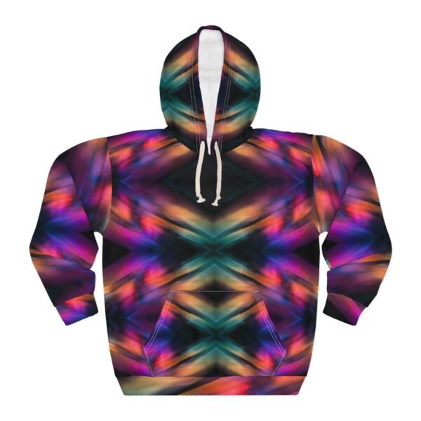Geometrical Design Unisex Pullover Hoodie, Bright Pink Blue Black Stylish Hoodie, Hooded Sweatshirt, Winter Fashion Gift, - Image 5