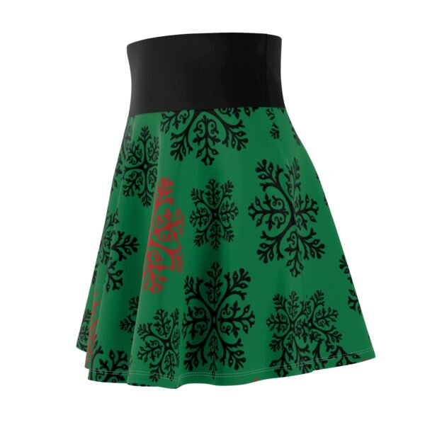 Christmas Snowflake Skater Skirt, Winter Holiday Women's Clothing, Festive Xmas Outfit, Cute Flare Skirt, Seasonal Apparel, Snow Patterned - Image 3