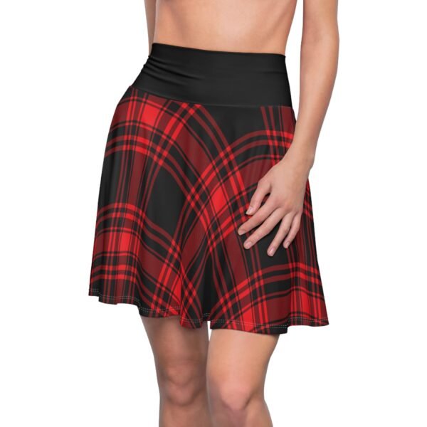 Women's red and black Plaid Skater Skirt - Image 2